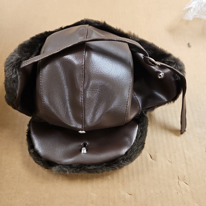 Midway Cap Company Trooper Hat with Luxurious Fur in Rich Brown, Small