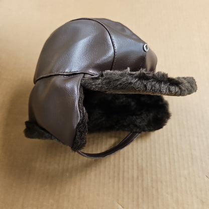 Midway Cap Company Trooper Hat with Luxurious Fur in Rich Brown, Small