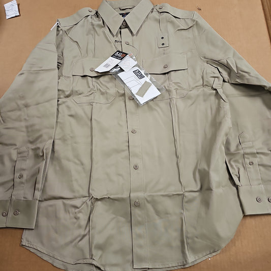 5.11 Tactical Men's PDU Class A Twill Long Sleeve Shirt in Silver Tan