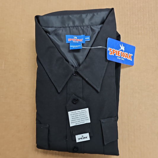 Spiewak & Sons, Inc. Men's Short Sleeve Black Poly Shirt for Comfort Fit