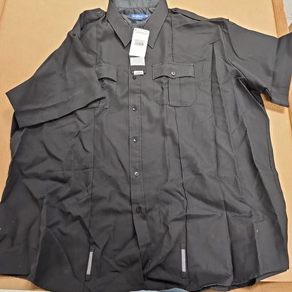Spiewak & Sons, Inc. Men's Short Sleeve Black Poly Shirt for Comfort Fit
