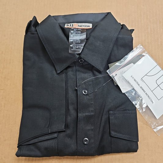 5.11 Tactical Men's PDU Class A Short Sleeve Twill Shirt, Black, XL Long