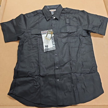 5.11 Tactical Men's PDU Class A Short Sleeve Twill Shirt, Black, XL Long