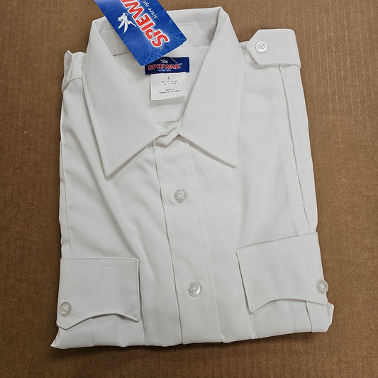 Shirt: Uniform S/S, 65/35 PolyCotton, White, L/R (16-16.5) SPDU80-068-L/R