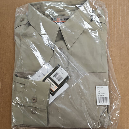 5.11 Tactical PDU Rapid Long Sleeve Shirt in Silvertan, Large Size