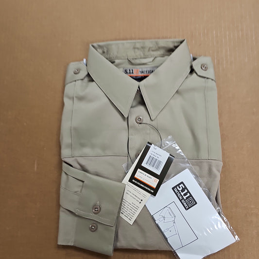 5.11 Tactical PDU Rapid Long Sleeve Shirt in Silvertan, Large Size