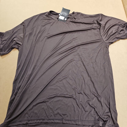 WSI MANUFACTURING Chocolate Brown MicroTech S/S Loose Fit Shirt 3X-Large