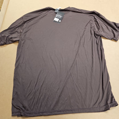WSI MANUFACTURING Chocolate Brown MicroTech S/S Loose Fit Shirt 3X-Large