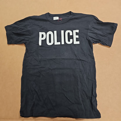 Rothco Black T-Shirt with White Police Print for Comfort and Style, Medium
