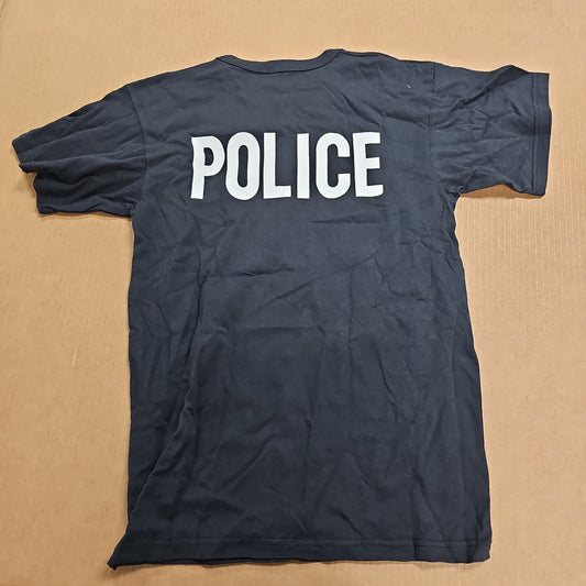 SHIRT: BLACK T-SHIRT, WHITE  POLICE, MEDIUM 6612-MEDIUM