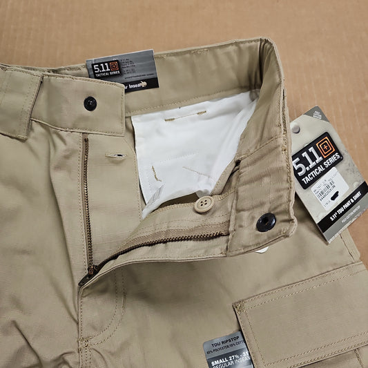 5.11 Tactical PANTS: TDU, POLY/COTTON RIP, TAN, SMALL/REG 74003-162-S-R