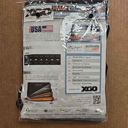 Longworth Industries XGO Phase 4 Tactical Crew Shirt in Black, Size Large