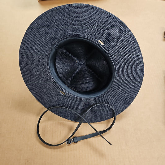 CAMPAIGN HAT: STRAW, BLACK, TRIPLE BRIM,SZ. 7 STB-CAMPAIGN-BLK-7