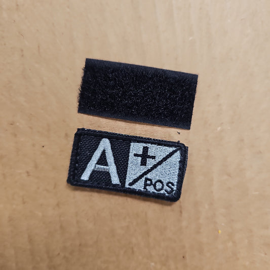 Patch: Blood Type A Positive, Black, Pack of 6 229A+007