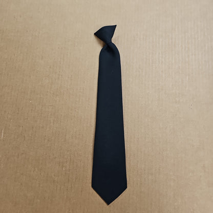 SAMUEL BROOME UNIFORM ACCES. Black Clip-On Tie with Button Holes, 16" Length