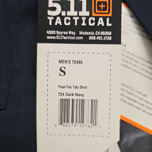 5.11 Tactical Fast-Tac TDU Shirt in Dark Navy - Durable, Comfortable Fit