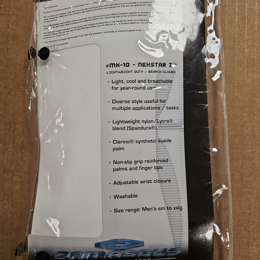 DAMASCUS Lightweight Black Gloves MX-10-L, Large Size for Ultimate Comfort