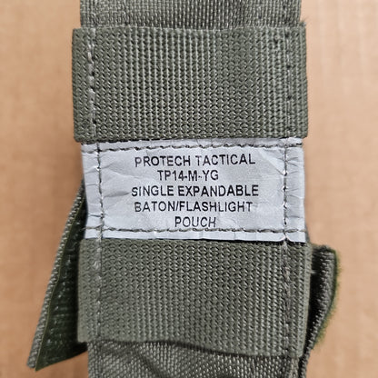 SAFARILAND BODY ARMOR Tactical Pouch for Baton or Flashlight, Green TP14-YG