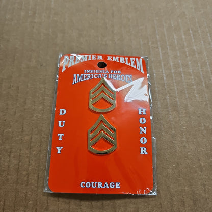 COLLAR INSIGNIA: GOLD, MILITARY STAFF SERGEANT, 3/4 P606