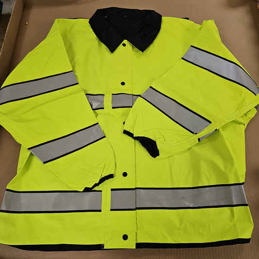 RAIN JACKET: #S308VR, CLASS 3, YELLOW/BLACK, 6X-LARGE S308VR-062-6X