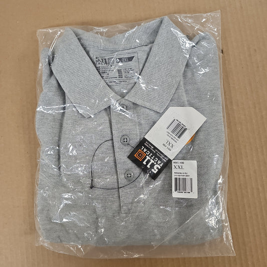 5.11 Tactical POLO SHIRT: S/S PROFESSIONAL, HEATHER GRAY, XX-LARGE 41060-016-2XL