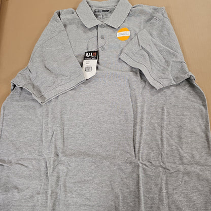 5.11 Tactical POLO SHIRT: S/S PROFESSIONAL, HEATHER GRAY, XX-LARGE 41060-016-2XL