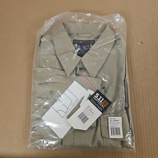 Shirt:Men's PDU Class A,Twill,L/S,Silver Tan , X-Large/Reg. 72344-160-XL-R