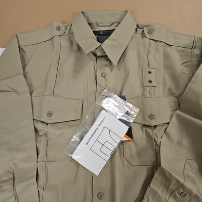 Shirt:Men's PDU Class A,Twill,L/S,Silver Tan , X-Large/Reg. 72344-160-XL-R
