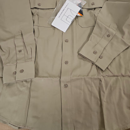 Shirt:Men's PDU Class A,Twill,L/S,Silver Tan , X-Large/Reg. 72344-160-XL-R