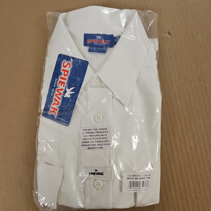 Spiewak & Sons, Inc. Long Sleeve Performance Duty Shirt, White, 16 x 32/33