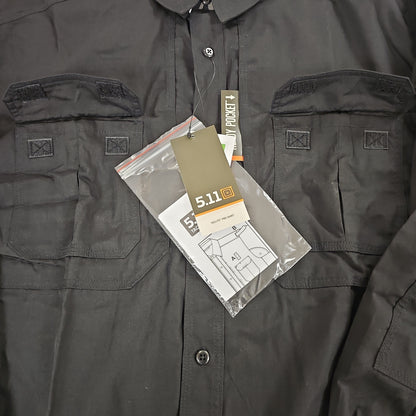 5.11 Tactical TacLite Long Sleeve Shirt in Black, X-Large Size for Comfort
