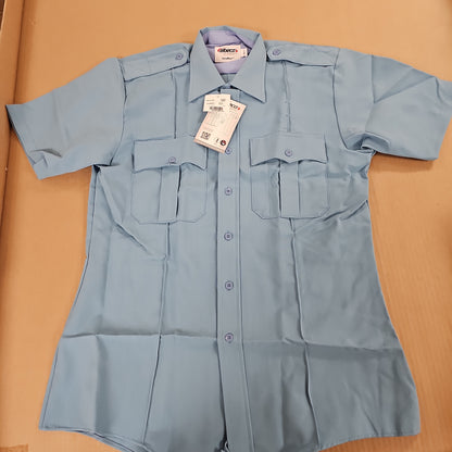 Elbeco Duty Maxx Short Sleeve Shirt, Blue, Size 15.5 - Professional Fit