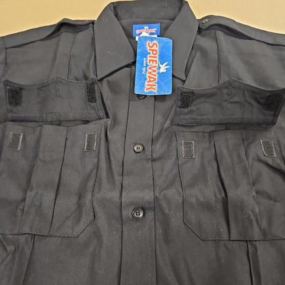Spiewak & Sons Navy Short Sleeve Uniform Shirt in PolyCotton, Large Size