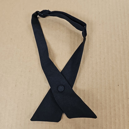 TIE: CROSSOVER WITH COVERED SNAP, POLY/WOOL, BLACK 45165-BLK