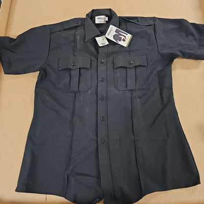 Elbeco Duty Maxx Short Sleeve Shirt in Black, Size 17 for Comfort and Style