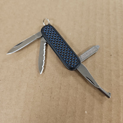 ARMAMENT SYSTEMS Edge Knife Handcuff Key in Blue Carbon Fiber Design
