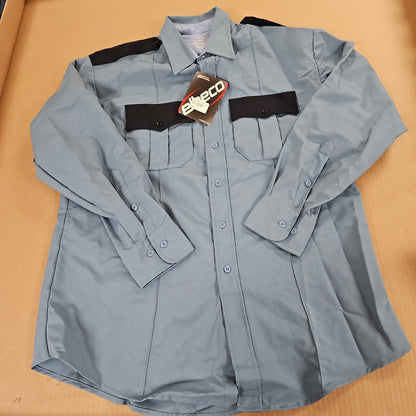 Elbeco Duty Maxx Long Sleeve Shirt, Medium Blue with Navy Epps Pocket 17x34