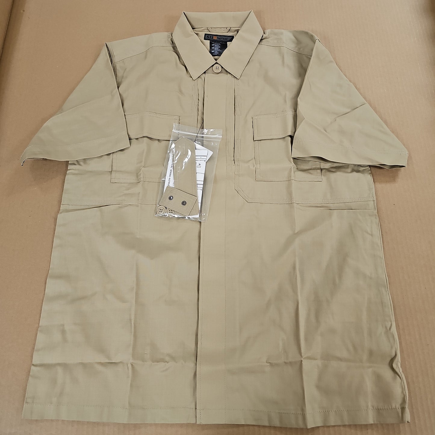 5.11 Tactical Shirt: TacLite TDU Shirt, S/S, TDU Khaki, Medium 71339-162-M
