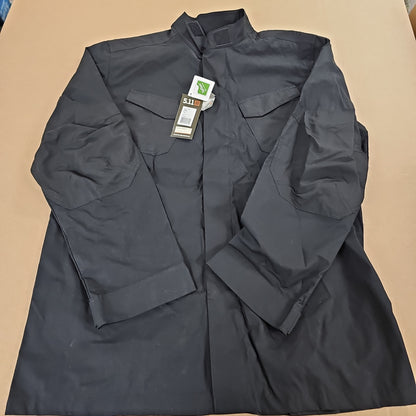 5.11 Tactical Quantum TDU Long Sleeve Shirt in Black, Size 2XL/Long