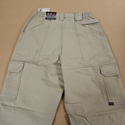 5.11 Tactical Khaki Tan Pants 30W/30L - Durable, Versatile Outdoor Gear