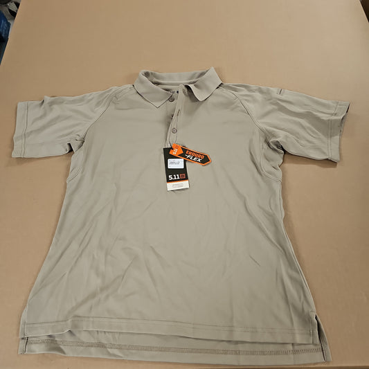 Polo Shirt: Performance, Women's, S/S,Silver Tan, Large 61165-160-L