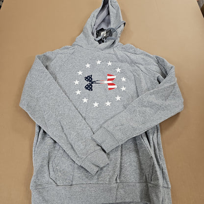 Under Armour Freedom Rival Fleece Logo Hoodie in Steel Light Heather