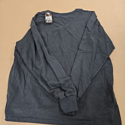 Rothco Long Sleeve Black T-Shirt with Distressed Thin Blue Line Flag, 3XL