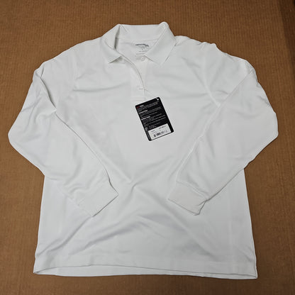Elbeco Women's Ufx Long Sleeve Polo Shirt in White, Size Large K5180LC-L