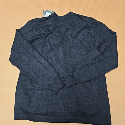 COBMEX APPAREL LTD. V-Neck Button Cardigan Sweater in Classic Black, Medium