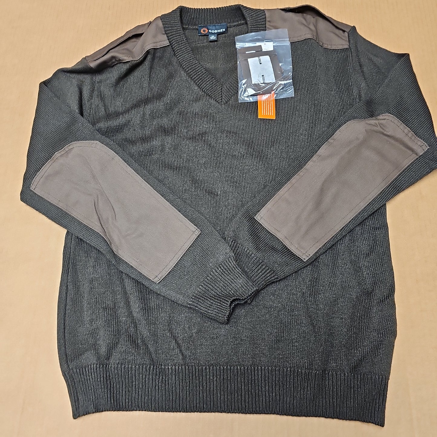 SWEATER, JERSEY KNIT: V-NECK, BROWN, MEDIUM 2025-1539-M