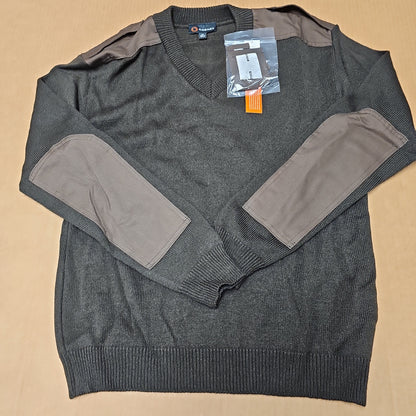 COBMEX APPAREL LTD. Brown V-Neck Jersey Knit Sweater in Medium Size