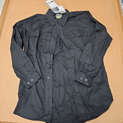 First Tactical Long Sleeve BDU Shirt in Black, Lightweight and Durable Design
