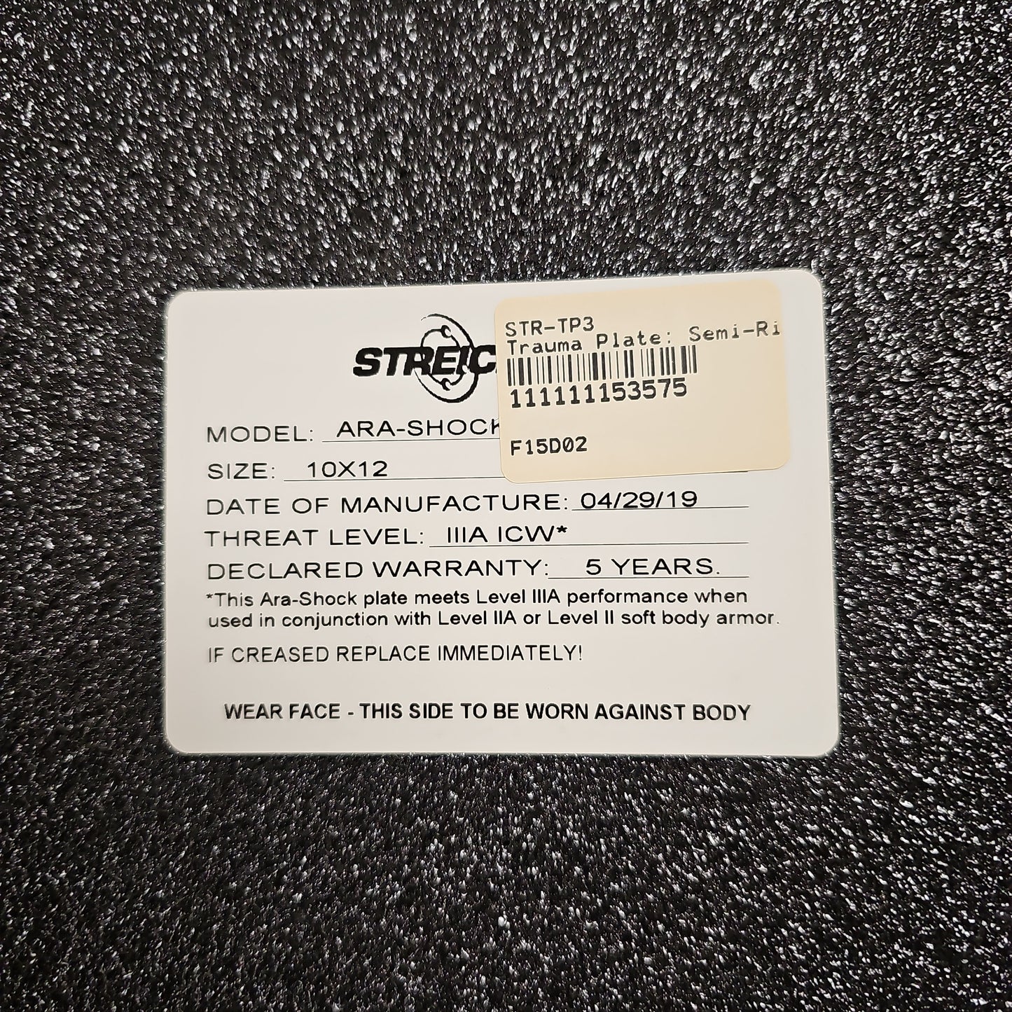 Trauma Plate: Semi-Rigid, 10x12 STR AS ICW 10x12