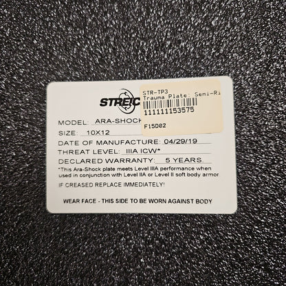 Trauma Plate: Semi-Rigid, 10x12 STR AS ICW 10x12